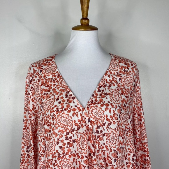 NWT Gap Maternity Wrap Top Linen Blend Paisley Floral XL - Picture 10 of 16